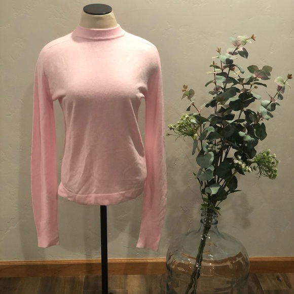 Vintage super soft pink mock neck sweater - Picture 1 of 5